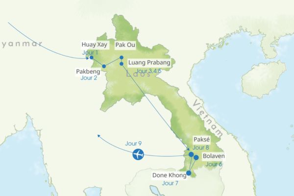 Itinéraire de croisière au Laos