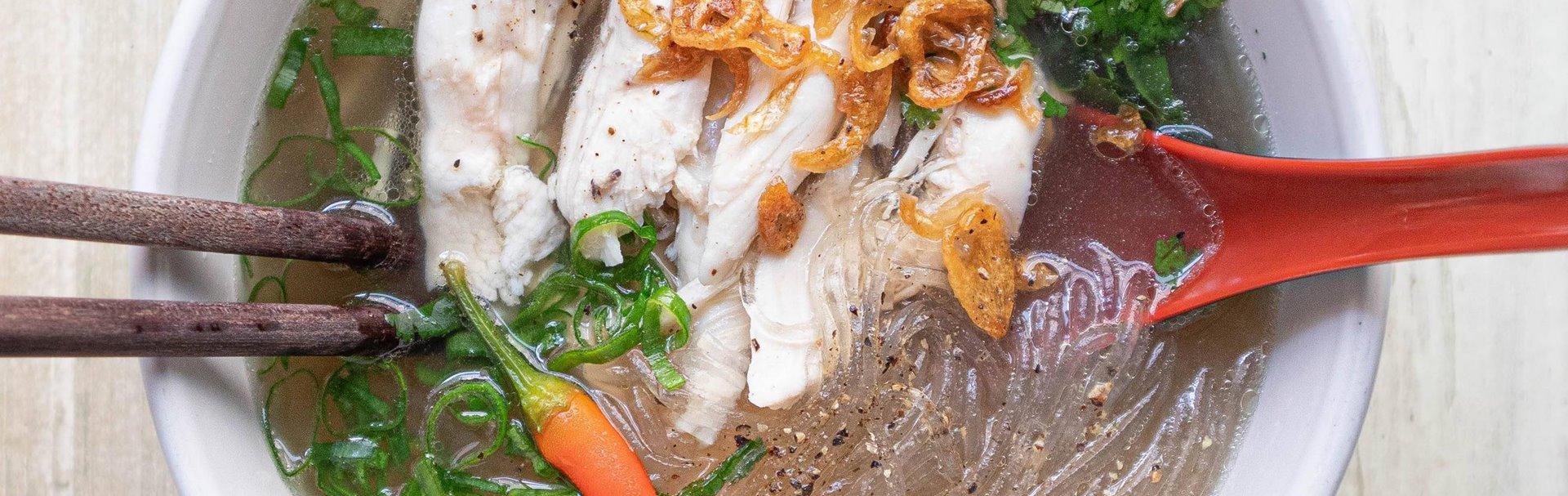 Recette du Mien Ga – Soupe de vermicelles transparents au poulet