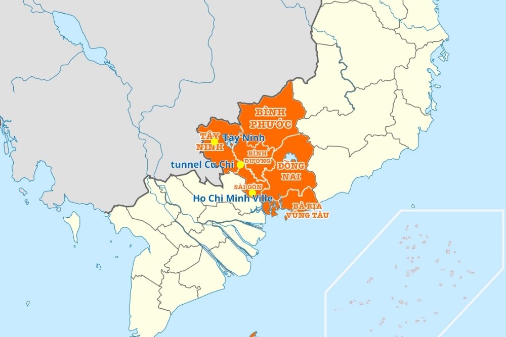 carte vietnam sud est