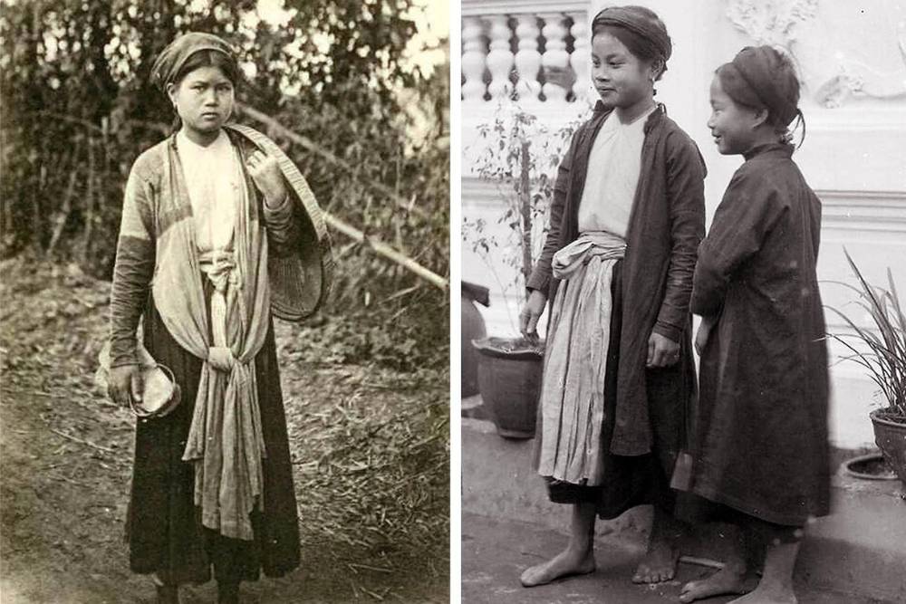 costume traditionnel vietnam, ao tu than, culture vietnamienne, photo du passé