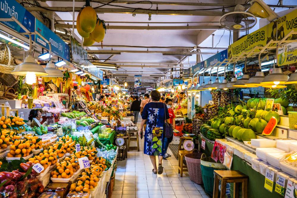 marché de bangkok, voyage thaïlande, or tor kor
