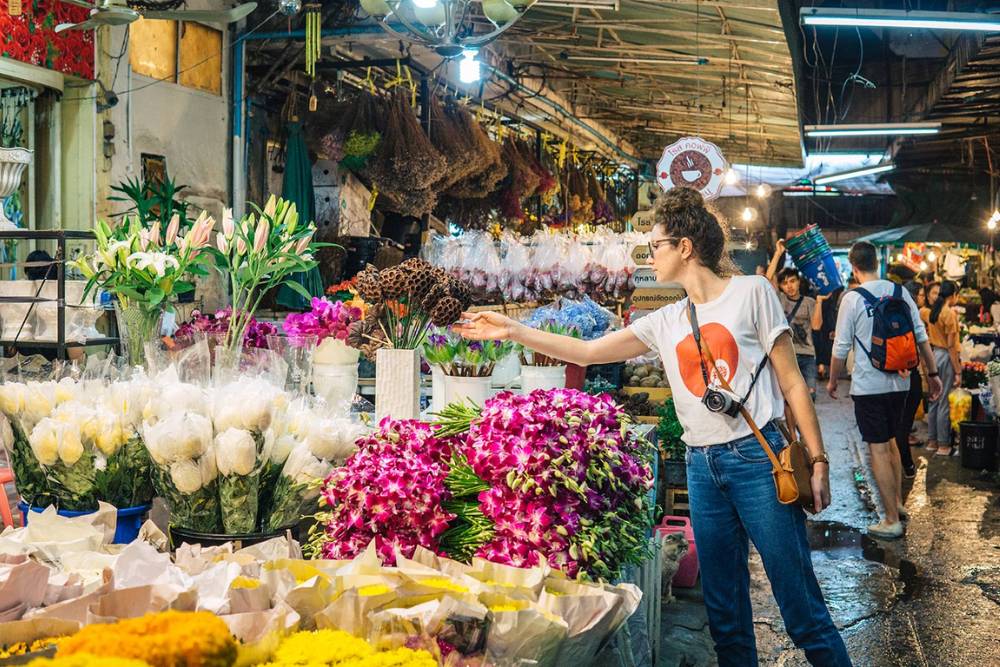 marché de bangkok, voyage thaïlande, marché aux fleurs, pak klong talad