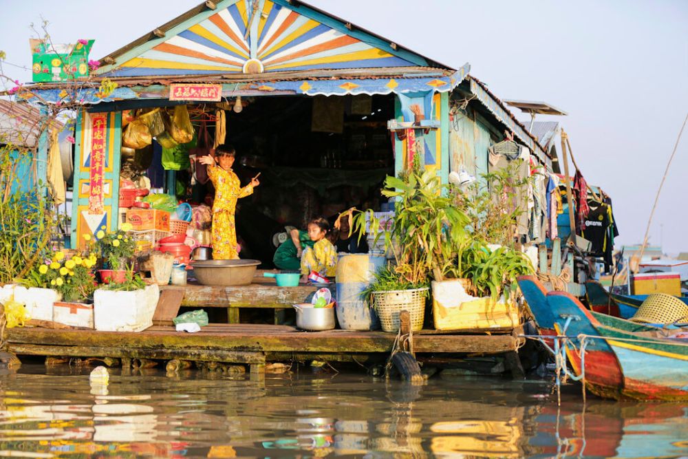 village flottant kampong luong, lac Tonle Sap, Cambodge