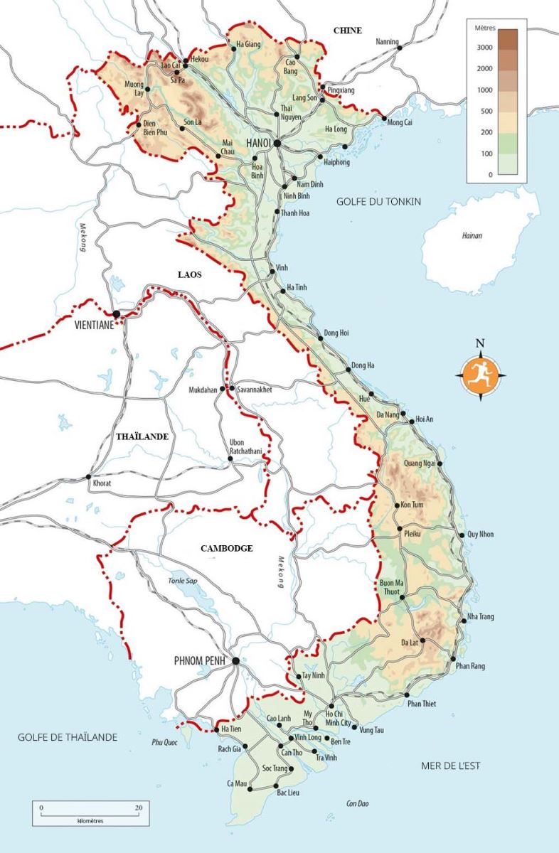 carte détaillée du Vietnam avec les villes