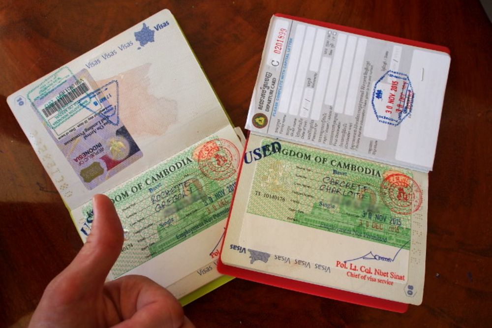 visa cambodge, passeport avec estampe visa cambodge, visa touristique cambodge, visa de tourisme cambodge, visa type T